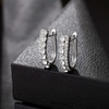 image:imageEVEVIC Austrian Crystal U Shaped Huggie Earrings for Women14K White Gold Plated Hypoallergenic Small Hoop Earring Jewelry Giftswhite clear