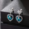 image:imageEVEVIC Austrian Crystal Vintage Sacred Heart Drop Earrings for Women Victorian Style 14k White Gold Plated Dangle Earring Jewelry GiftBermuda Blue