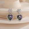 image:imageEVEVIC Austrian Crystal Vintage Sacred Heart Drop Earrings for Women Victorian Style 14k White Gold Plated Dangle Earring Jewelry GiftRainbow