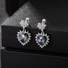 image:imageEVEVIC Austrian Crystal Vintage Sacred Heart Drop Earrings for Women Victorian Style 14k White Gold Plated Dangle Earring Jewelry GiftRainbow