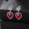 image:imageEVEVIC Austrian Crystal Vintage Sacred Heart Drop Earrings for Women Victorian Style 14k White Gold Plated Dangle Earring Jewelry GiftRed
