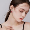 image:imageEVEVIC Austrian Crystal Vintage Sacred Heart Drop Earrings for Women Victorian Style 14k White Gold Plated Dangle Earring Jewelry GiftRed