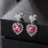 image:imageEVEVIC Austrian Crystal Vintage Sacred Heart Drop Earrings for Women Victorian Style 14k White Gold Plated Dangle Earring Jewelry GiftRose Pink