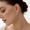 image:imageEVEVIC Austrian Crystal Vintage Sacred Heart Drop Earrings for Women Victorian Style 14k White Gold Plated Dangle Earring Jewelry GiftRose Pink