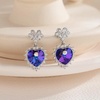 image:imageEVEVIC Austrian Crystal Vintage Sacred Heart Drop Earrings for Women Victorian Style 14k White Gold Plated Dangle Earring Jewelry GiftViolet