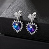 image:imageEVEVIC Austrian Crystal Vintage Sacred Heart Drop Earrings for Women Victorian Style 14k White Gold Plated Dangle Earring Jewelry GiftViolet