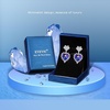 image:imageEVEVIC Austrian Crystal Vintage Sacred Heart Drop Earrings for Women Victorian Style 14k White Gold Plated Dangle Earring Jewelry GiftViolet