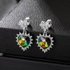 image:imageEVEVIC Austrian Crystal Vintage Sacred Heart Drop Earrings for Women Victorian Style 14k White Gold Plated Dangle Earring Jewelry GiftVitrail Medium