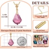 image:imageEVEVIC Austrian Crystals Baroque Pendant Necklace Earrings for Women 14K Gold Plated Hypoallergenic Clip On Drop Dangle Earrings Jewelry Set pink