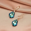 image:imageEVEVIC Austrian Crystals Baroque Pendant Necklace Earrings for Women 14K Gold Plated Hypoallergenic Hook Drop Dangle Earrings Jewelry Set Bermuda Blue