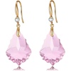 image:imageEVEVIC Austrian Crystals Baroque Pendant Necklace Earrings for Women 14K Gold Plated Hypoallergenic Hook Drop Dangle Earrings Jewelry Set Pink