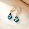 image:imageEVEVIC Austrian Crystals Baroque Pendant Necklace Earrings for Women 14K Gold Plated Hypoallergenic Leverback Drop Dangle Earrings Jewelry Set Bermuda Blue