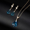image:imageEVEVIC Austrian Crystals Baroque Pendant Necklace Earrings for Women 14K Gold Plated Hypoallergenic Leverback Drop Dangle Earrings Jewelry SetAquamarine