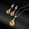 image:imageEVEVIC Austrian Crystals Baroque Pendant Necklace Earrings for Women 14K Gold Plated Hypoallergenic Leverback Drop Dangle Earrings Jewelry SetAurora Borealis