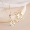 image:imageEVEVIC Austrian Crystals Baroque Pendant Necklace Earrings for Women 14K Gold Plated Hypoallergenic Leverback Drop Dangle Earrings Jewelry SetAurora Borealis