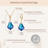 image:imageEVEVIC Austrian Crystals Baroque Pendant Necklace Earrings for Women 14K Gold Plated Hypoallergenic Leverback Drop Dangle Earrings Jewelry SetBermuda Blue