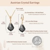 image:imageEVEVIC Austrian Crystals Baroque Pendant Necklace Earrings for Women 14K Gold Plated Hypoallergenic Leverback Drop Dangle Earrings Jewelry SetBlack