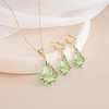 image:imageEVEVIC Austrian Crystals Baroque Pendant Necklace Earrings for Women 14K Gold Plated Hypoallergenic Leverback Drop Dangle Earrings Jewelry SetFern Green
