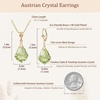 image:imageEVEVIC Austrian Crystals Baroque Pendant Necklace Earrings for Women 14K Gold Plated Hypoallergenic Leverback Drop Dangle Earrings Jewelry SetFern Green