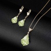 image:imageEVEVIC Austrian Crystals Baroque Pendant Necklace Earrings for Women 14K Gold Plated Hypoallergenic Leverback Drop Dangle Earrings Jewelry SetFern Green