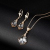image:imageEVEVIC Austrian Crystals Baroque Pendant Necklace Earrings for Women 14K Gold Plated Hypoallergenic Leverback Drop Dangle Earrings Jewelry SetLight Topaz
