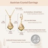 image:imageEVEVIC Austrian Crystals Baroque Pendant Necklace Earrings for Women 14K Gold Plated Hypoallergenic Leverback Drop Dangle Earrings Jewelry SetLight Topaz