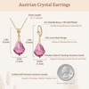 image:imageEVEVIC Austrian Crystals Baroque Pendant Necklace Earrings for Women 14K Gold Plated Hypoallergenic Leverback Drop Dangle Earrings Jewelry SetPink