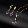 image:imageEVEVIC Austrian Crystals Baroque Pendant Necklace Earrings for Women 14K Gold Plated Hypoallergenic Leverback Drop Dangle Earrings Jewelry SetPink