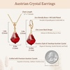 image:imageEVEVIC Austrian Crystals Baroque Pendant Necklace Earrings for Women 14K Gold Plated Hypoallergenic Leverback Drop Dangle Earrings Jewelry SetRed