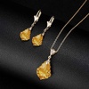 image:imageEVEVIC Austrian Crystals Baroque Pendant Necklace Earrings for Women 14K Gold Plated Hypoallergenic Leverback Drop Dangle Earrings Jewelry SetYellow