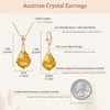 image:imageEVEVIC Austrian Crystals Baroque Pendant Necklace Earrings for Women 14K Gold Plated Hypoallergenic Leverback Drop Dangle Earrings Jewelry SetYellow