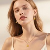 image:imageEVEVIC Austrian Crystals Baroque Pendant Necklace Earrings for Women 14K Gold Plated Hypoallergenic Leverback Drop Dangle Earrings Jewelry SetYellow