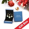 image:imageEVEVIC Austrian Crystals Heart Pendant Necklace Earrings for Women 14K Gold Plated Hypoallergenic Leverback Drop Dangle Earring Jewelry SetAurora Borealis