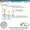image:imageEVEVIC Austrian Crystals Heart Pendant Necklace Earrings for Women 14K Gold Plated Hypoallergenic Leverback Drop Dangle Earring Jewelry SetAurora Borealis