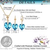 image:imageEVEVIC Austrian Crystals Heart Pendant Necklace Earrings for Women 14K Gold Plated Hypoallergenic Leverback Drop Dangle Earring Jewelry SetBermuda Blue
