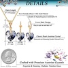 image:imageEVEVIC Austrian Crystals Heart Pendant Necklace Earrings for Women 14K Gold Plated Hypoallergenic Leverback Drop Dangle Earring Jewelry SetBlack