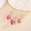 image:imageEVEVIC Austrian Crystals Heart Pendant Necklace Earrings for Women 14K Gold Plated Hypoallergenic Leverback Drop Dangle Earring Jewelry SetFuchsia
