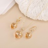 image:imageEVEVIC Austrian Crystals Heart Pendant Necklace Earrings for Women 14K Gold Plated Hypoallergenic Leverback Drop Dangle Earring Jewelry SetLight Topaz