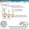 image:imageEVEVIC Austrian Crystals Heart Pendant Necklace Earrings for Women 14K Gold Plated Hypoallergenic Leverback Drop Dangle Earring Jewelry SetLight Topaz