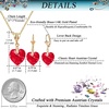 image:imageEVEVIC Austrian Crystals Heart Pendant Necklace Earrings for Women 14K Gold Plated Hypoallergenic Leverback Drop Dangle Earring Jewelry SetRed