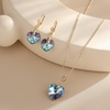 image:imageEVEVIC Austrian Crystals Heart Pendant Necklace Earrings for Women 14K Gold Plated Hypoallergenic Leverback Drop Dangle Earring Jewelry SetVitrail Light