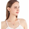 image:imageEVEVIC Austrian Crystals Teardrop Hollow Twisted Pendant Necklace Earrings for Women 14K Gold Plated Halo Drop Dangle Earrings Hypoallergenic Jewelry SetLight Blue