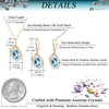 image:imageEVEVIC Austrian Crystals Teardrop Hollow Twisted Pendant Necklace Earrings for Women 14K Gold Plated Halo Drop Dangle Earrings Hypoallergenic Jewelry SetAquamarine