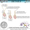 image:imageEVEVIC Austrian Crystals Teardrop Hollow Twisted Pendant Necklace Earrings for Women 14K Gold Plated Halo Drop Dangle Earrings Hypoallergenic Jewelry SetPink