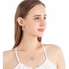 image:imageEVEVIC Austrian Crystals Teardrop Hollow Twisted Pendant Necklace Earrings for Women 14K Gold Plated Halo Drop Dangle Earrings Hypoallergenic Jewelry SetAquamarine