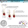 image:imageEVEVIC Austrian Crystals Teardrop Hollow Twisted Pendant Necklace Earrings for Women 14K Gold Plated Halo Drop Dangle Earrings Hypoallergenic Jewelry SetRed