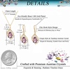 image:imageEVEVIC Austrian Crystals Teardrop Hollow Twisted Pendant Necklace Earrings for Women 14K Gold Plated Halo Drop Dangle Earrings Hypoallergenic Jewelry SetAntique Pink