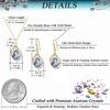 image:imageEVEVIC Austrian Crystals Teardrop Hollow Twisted Pendant Necklace Earrings for Women 14K Gold Plated Halo Drop Dangle Earrings Hypoallergenic Jewelry SetLight Blue
