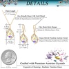 image:imageEVEVIC Austrian Crystals Teardrop Hollow Twisted Pendant Necklace Earrings for Women 14K Gold Plated Halo Drop Dangle Earrings Hypoallergenic Jewelry SetAurora Borealis