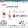 image:imageEVEVIC Austrian Crystals Teardrop Hollow Twisted Pendant Necklace Earrings for Women 14K Gold Plated Halo Drop Dangle Earrings Hypoallergenic Jewelry SetRose Pink